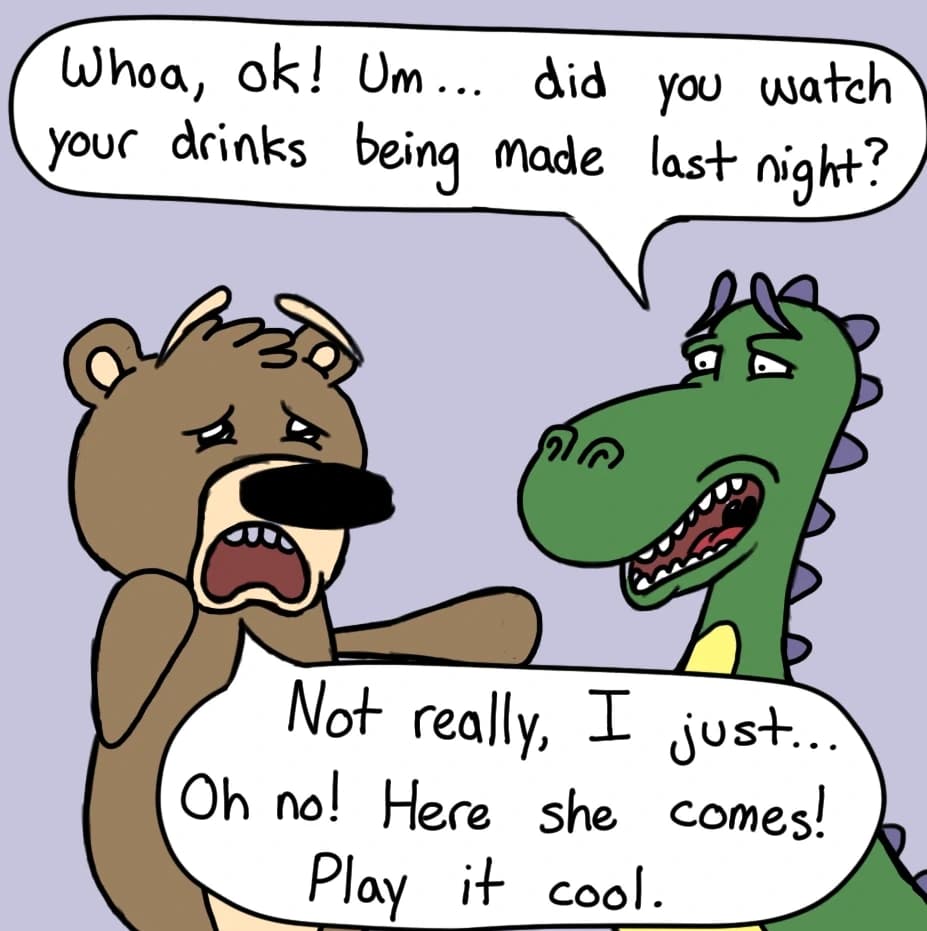 Drugged Tea, panel 2 of 3