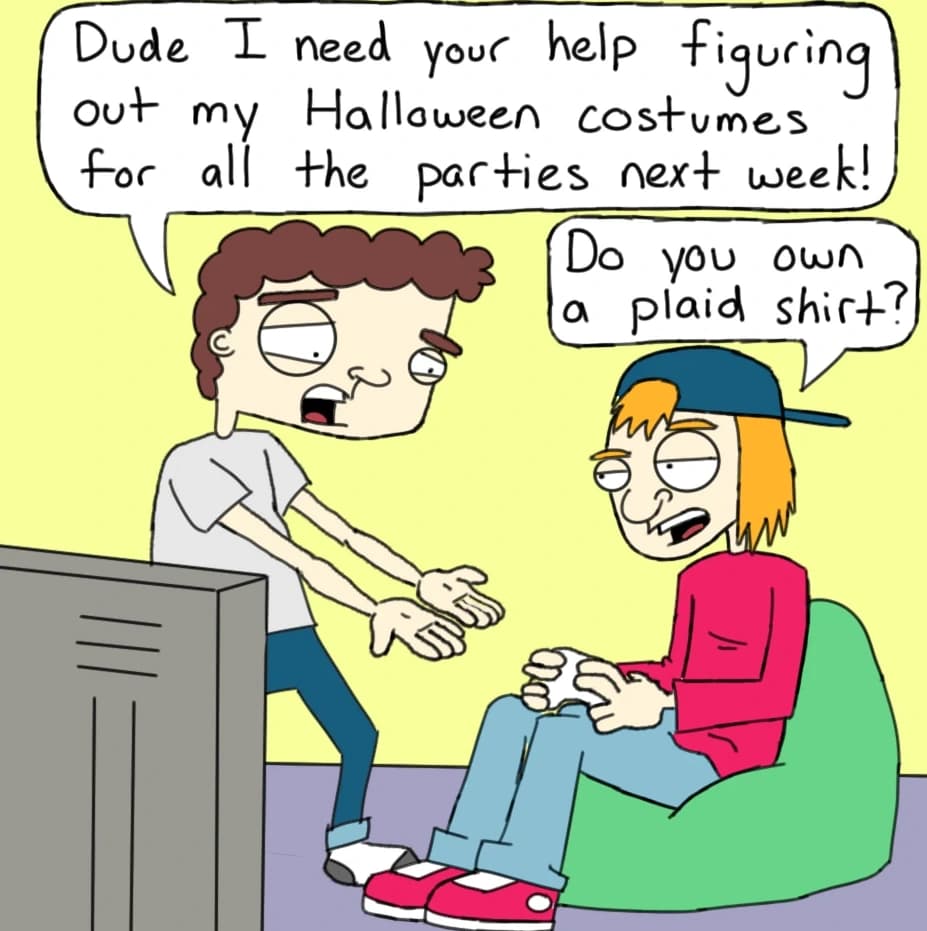 Plaid Personality, panel 1 of 3