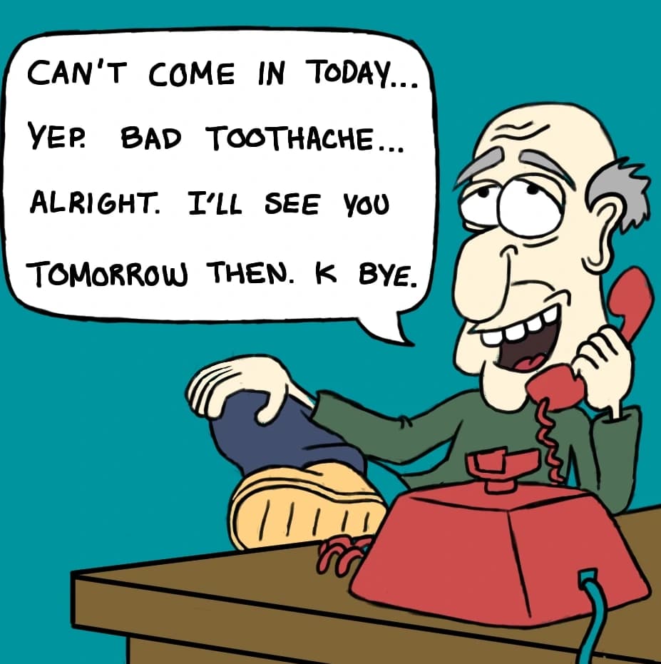 Toothache Trouble, panel 1 of 3