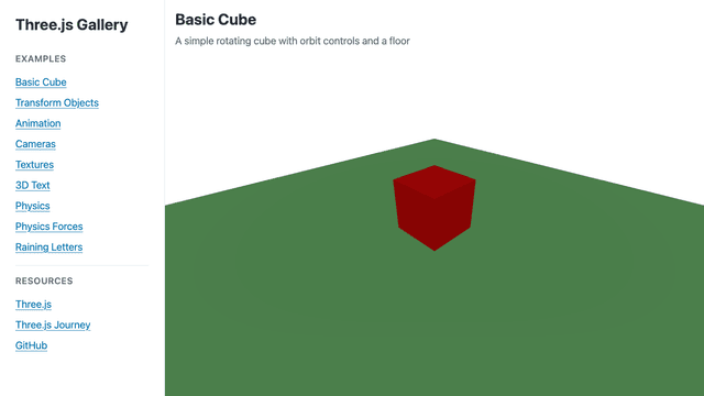 Three.js Gallery